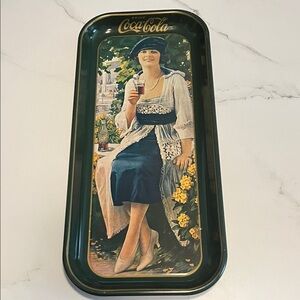 Coca-Cola Elegant Lady Tray with Black and Gold Accents
